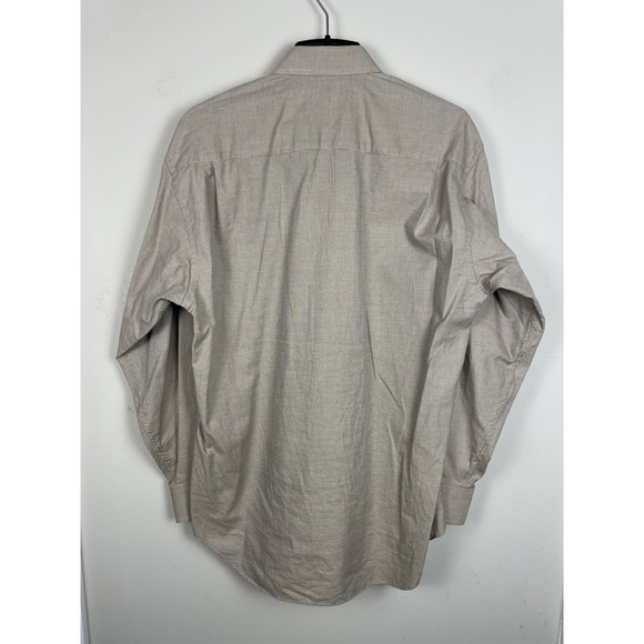 Vintage Christian Dior Dress Shirt Mens 16 34-35 Brown Button Up Pocket Cotton - Picture 3 of 7